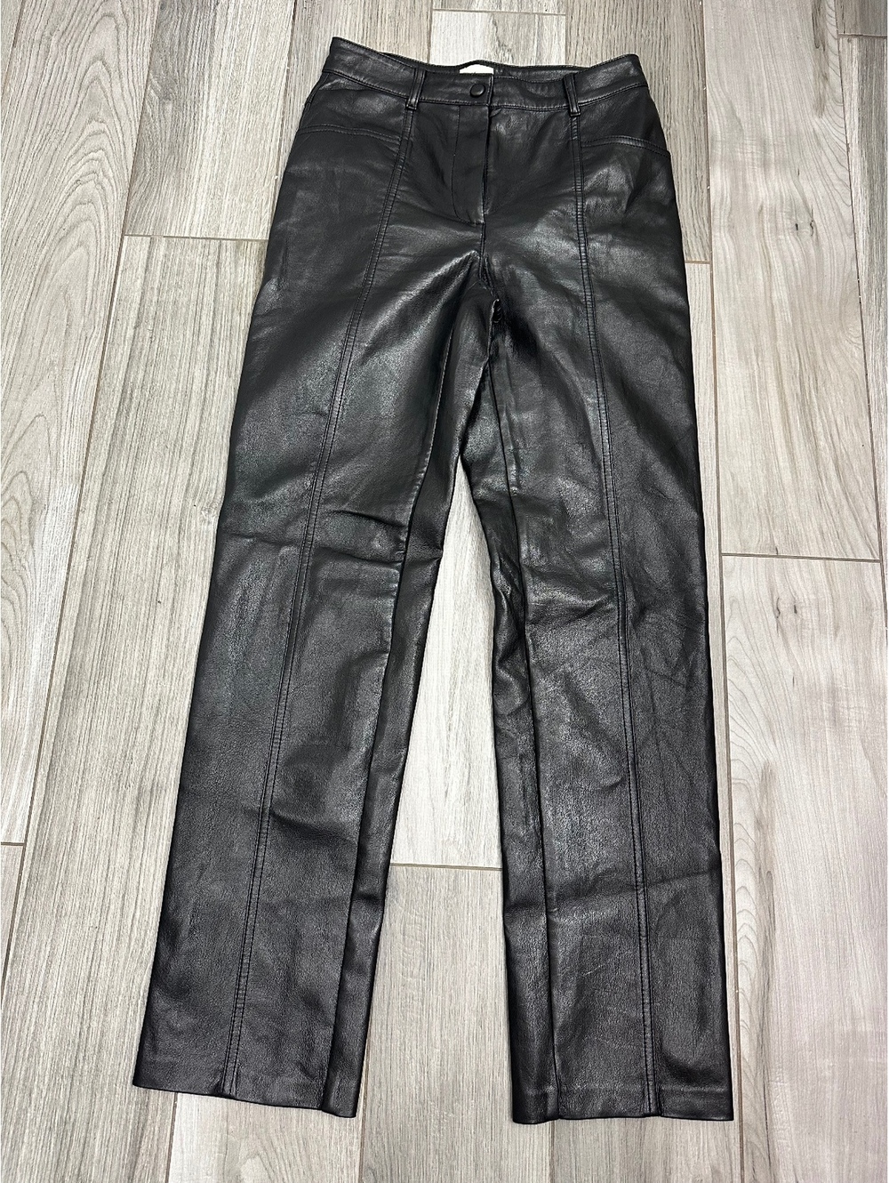 Aritzia Wilfred Black Leather Pants Size 2
